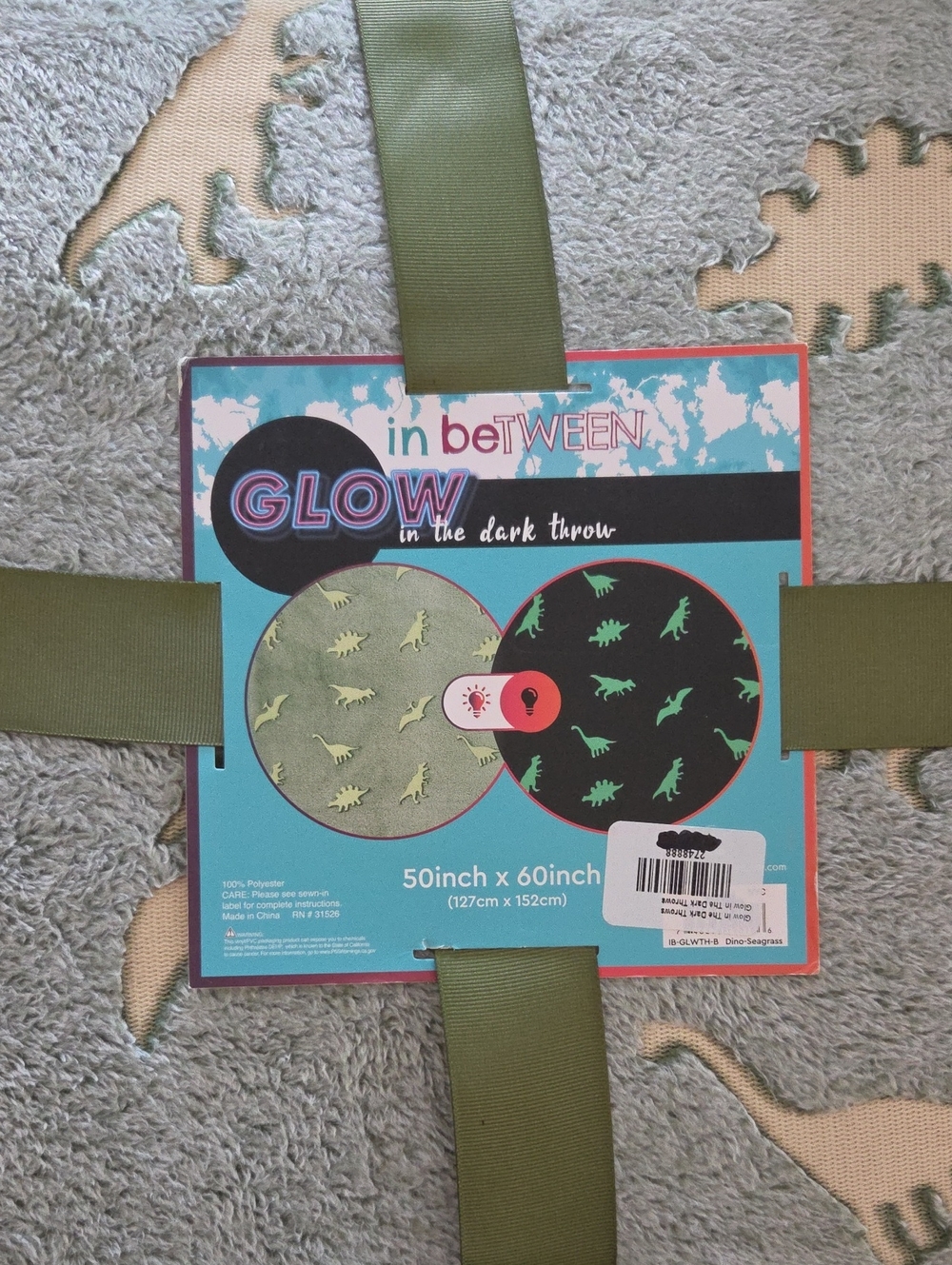 New Kids Glow In The Dark Dinosaur Throw Blanket
